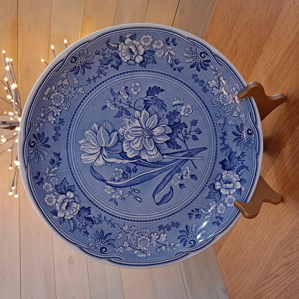RARE Spode Blue Room Collection Botanical Cake Plate | Vintage 1990"s'